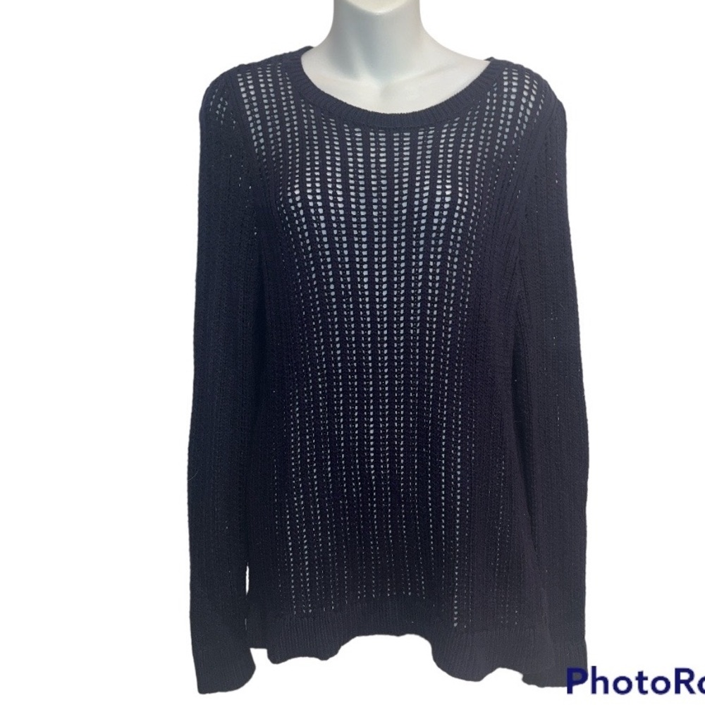 Talbots Cotton Sweater.  Size medium Navy Blue